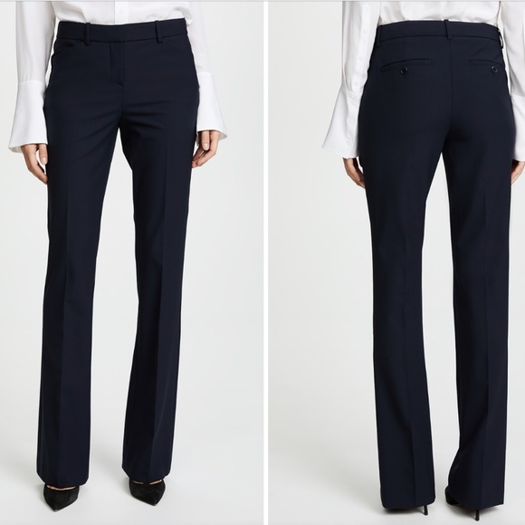 THEORY Custom Max 2 Stretch Wool Blend Trouser Pants Black Size 10 - Picture 12 of 13